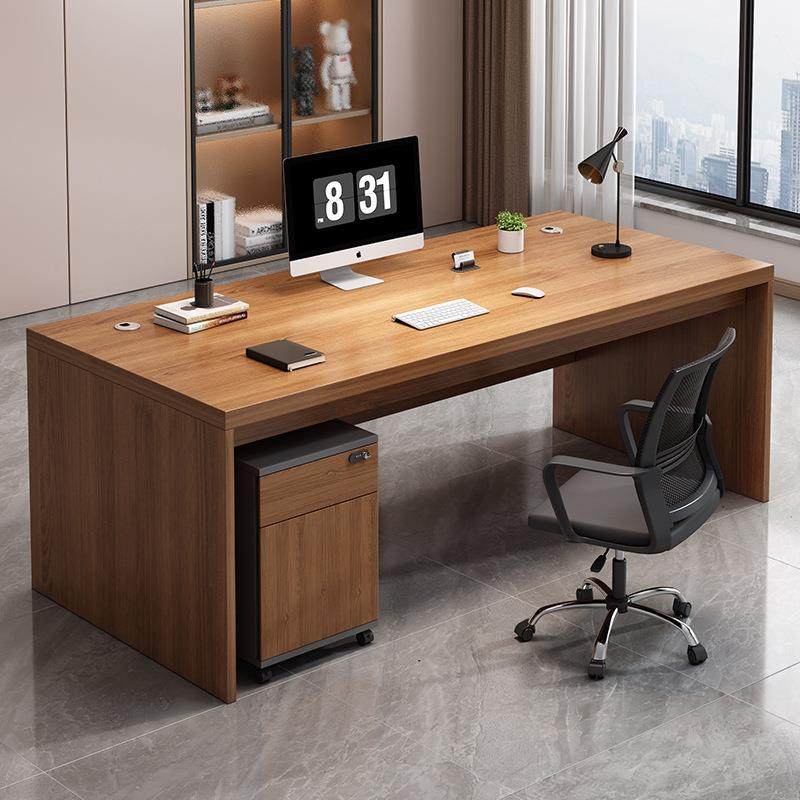 办公桌简约现代电脑桌台式办公室桌椅组合老板桌职员书桌实木桌子
