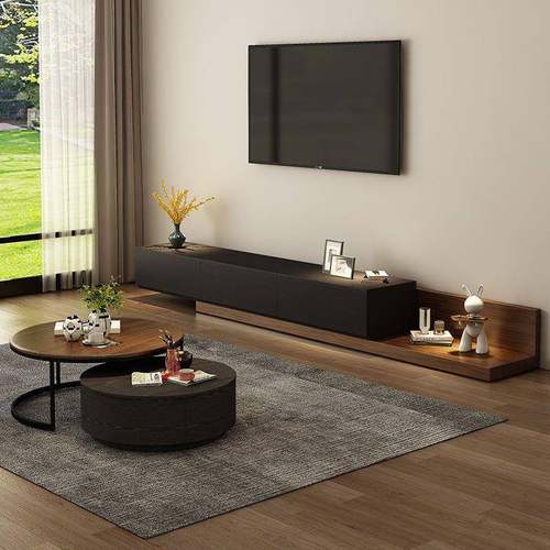 北欧电视柜茶几套装极简轻奢可伸缩电视柜客厅现代简约小户型