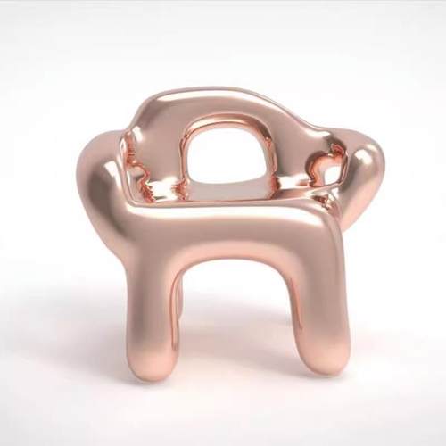 异形弯管扶手休闲椅创意玻璃钢树脂电镀意式躺椅客厅轻奢网红椅子