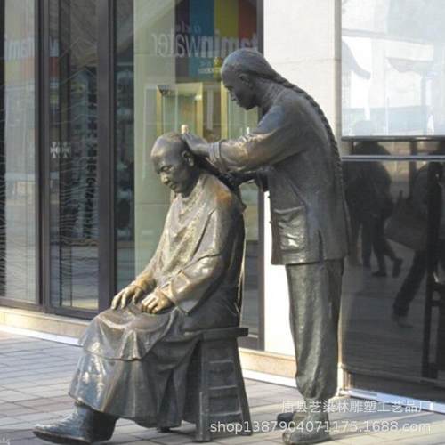 创意玻璃钢商业街仿铜雕塑景观人物雕塑摆件工艺品铸铜雕塑