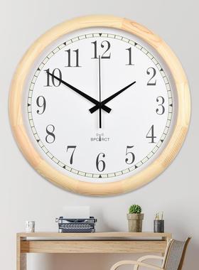 现代大田园客厅静音挂钟欧式时尚仿古电波钟现代简约创意时钟壁挂