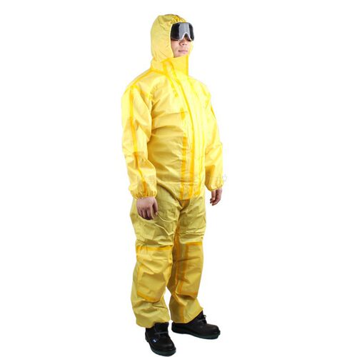 MSA梅思安CPS400防化服防液体喷溅服防静电黄色连体式化学防化服