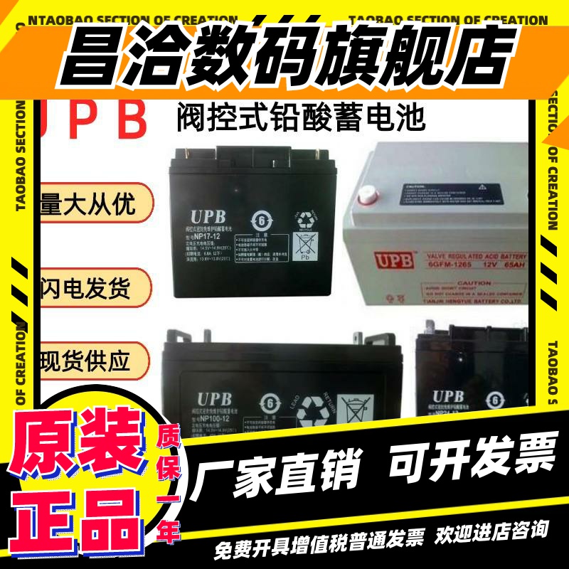 UPB蓄电池6-FGM1265 NP12V200A150H120A100H65A38H24A17AH直流屏
