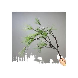 仿真松树枝假松枝景观松针黑松柏枝叶迎客松圣诞树枯枝大马尾松