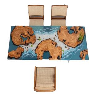 环氧树脂河流桌胡桃木实木大板桌茶桌原木海浪大板餐桌书桌办公桌