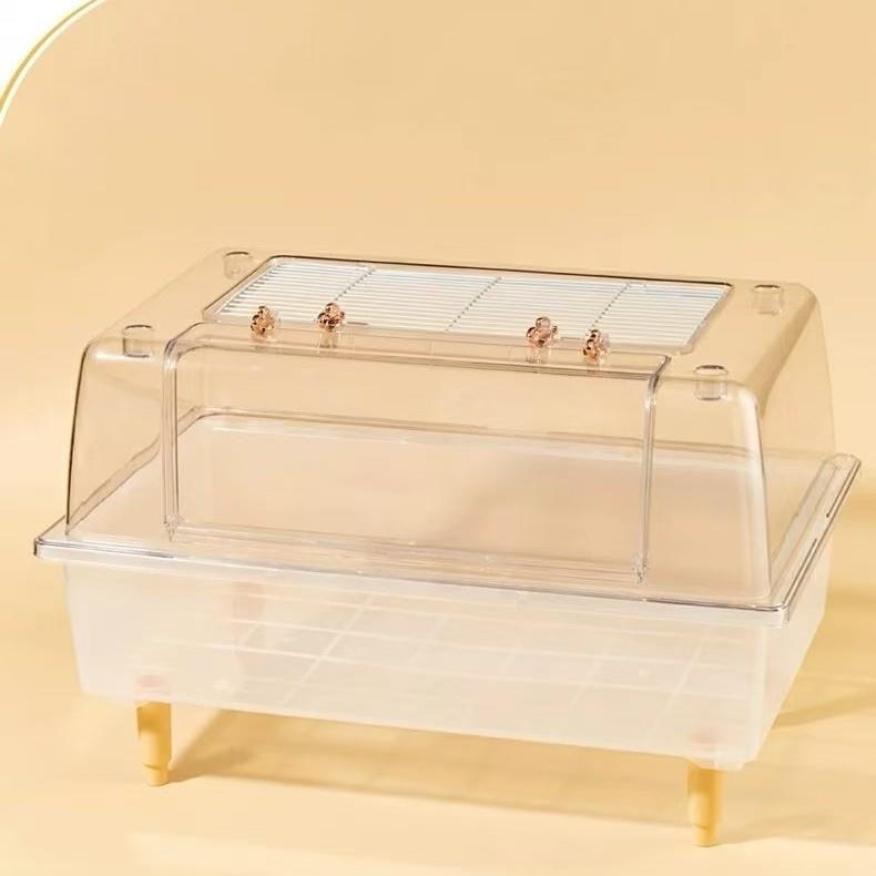 60透明仓透587l鼠笼亚克力熊水晶仓鼠笼子明金丝用可叠放品大别