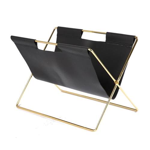 折叠拆装皮革杂志架置物收纳架杂志架落地桌面皮制资料架