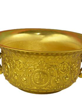 宏达全黄铜吉祥如意聚财聚宝盆办公室玄关大号聚宝盆铜器摆件