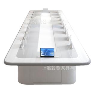 无纸化会议桌智能烤漆条形简约现代培训桌轻奢大型桌椅洽谈桌