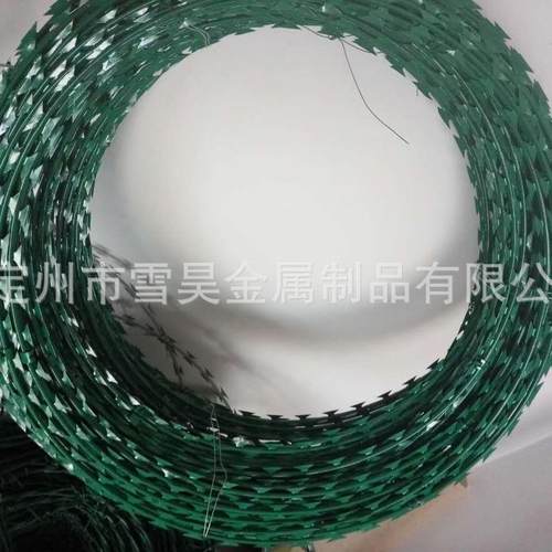 刀片刺绳监狱机场围墙防爬刺菱形刀片刺网家用围墙防盗刺丝滚笼