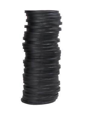 简约现代陶瓷艺术黑色圆环层叠花器摆件样板间客厅玄关桌面装饰品