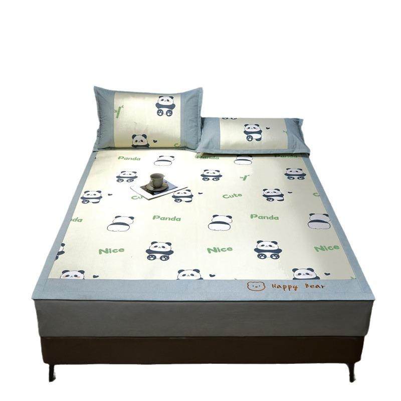 母婴级卡通冰丝凉席三件套ins可爱印花学生宿舍单人软席子,床上用品,冰丝席,淘宝优惠券,粉丝福利购,淘宝优惠卷