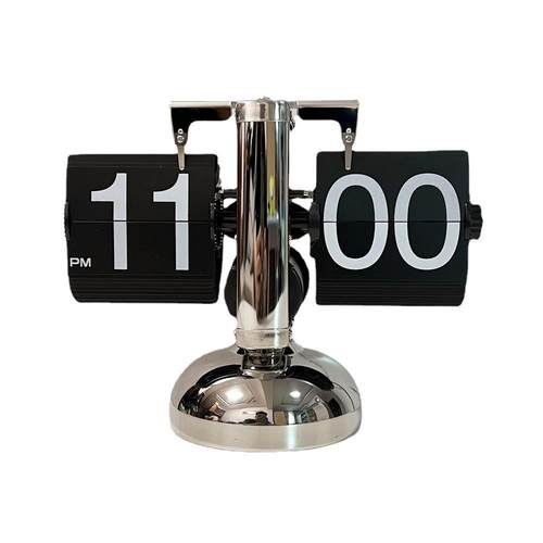 欧式自动翻页钟复古北欧风格桌面机械翻页时钟家用简约座钟