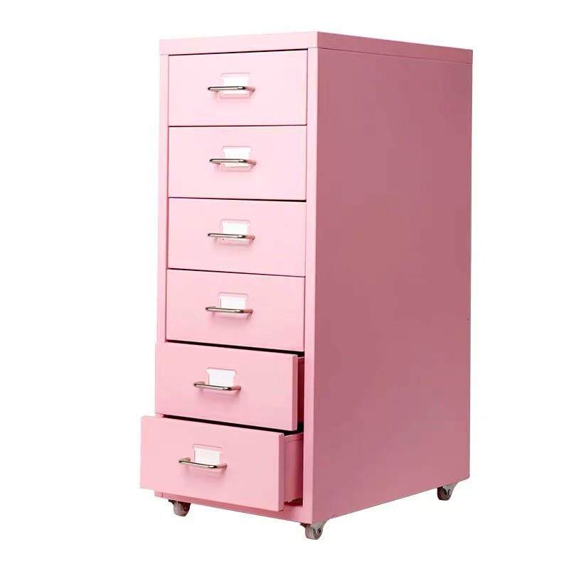 多斗柜抽屉式铁皮文件柜收纳柜桌下小柜子移动矮柜办公室储物柜子