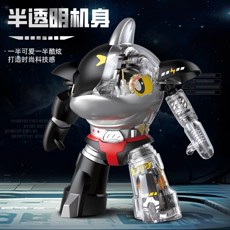 铁甲小宝鲨鱼辣椒积木透视机器人