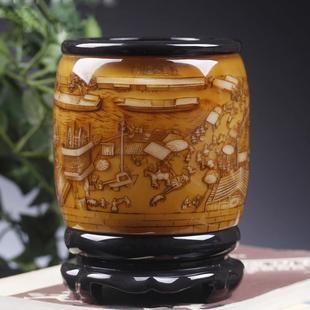 笔筒旋转办公室桌面摆件复古中国风礼品文具创意会议室收纳送领导