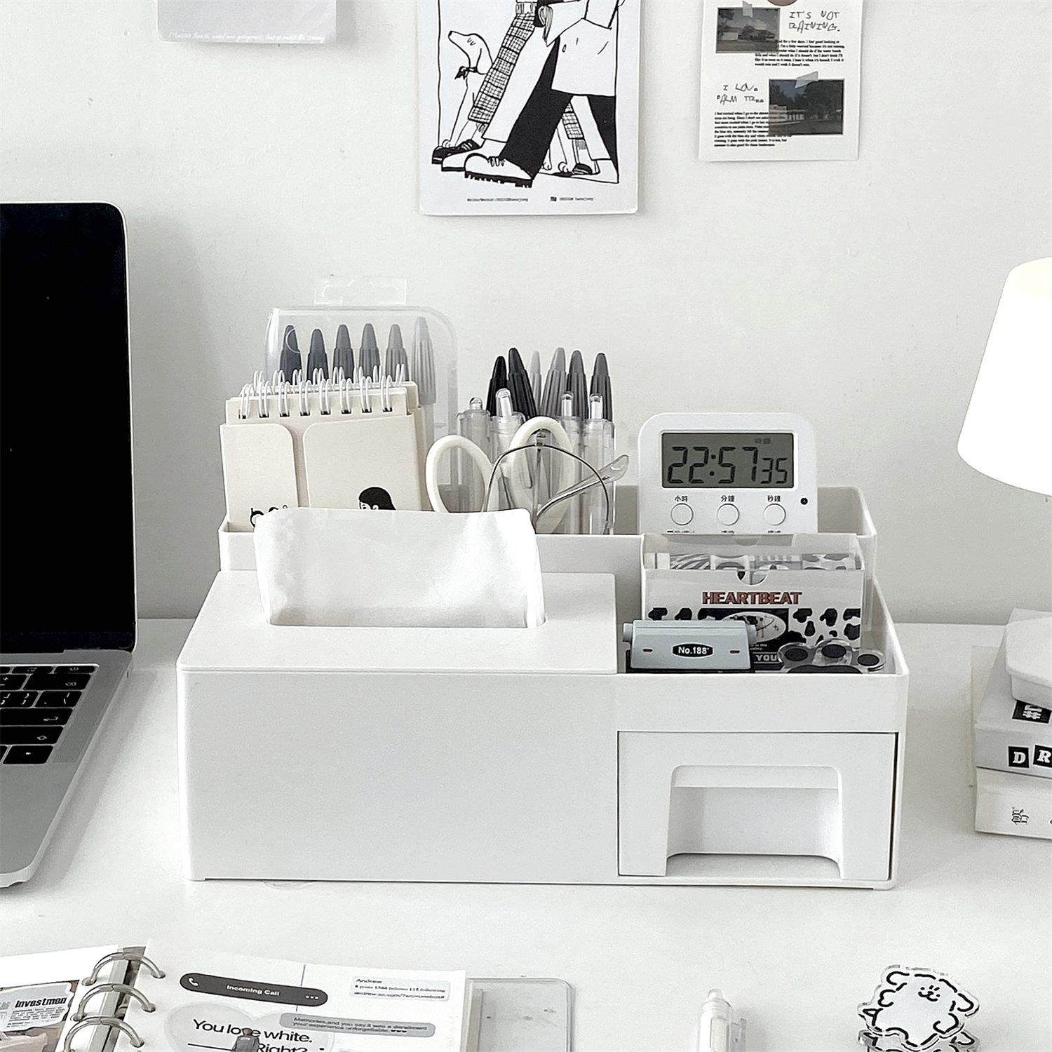 桌面收纳盒客厅茶几抽纸盒办公室多功能书桌整理置物架笔筒纸巾盒,收纳整理,桌面收纳盒,淘宝优惠券,粉丝福利购,淘宝优惠卷