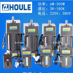 HOULE豪力齿轮减速电机6W-750W正反转交流220V/三相变频小型马达