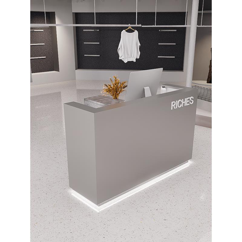 方形不锈钢服装店收银台前台小型店铺柜台理发店吧台公司接待台