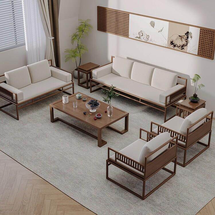 新中式实木沙发客厅2025新款高端木质高座位新式宋代美学茶桌组合