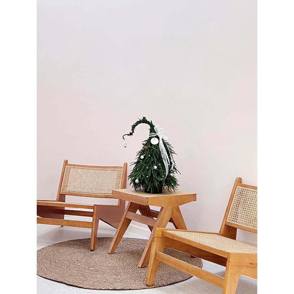 侘寂风沙发藤编椅子单人中古阳台藤椅三件套复古实木休闲椅袋鼠椅