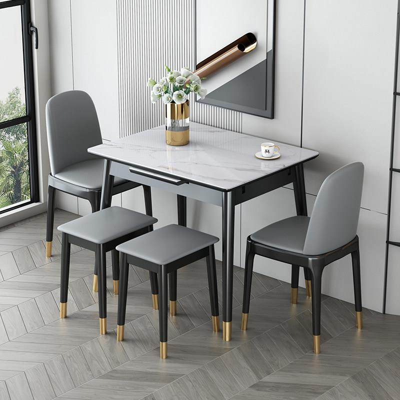 岩板伸缩餐桌小户型多功能折叠餐桌椅组合现代简约轻奢家用长方形,住宅家具,岩板餐桌,淘宝优惠券,粉丝福利购,淘宝优惠卷