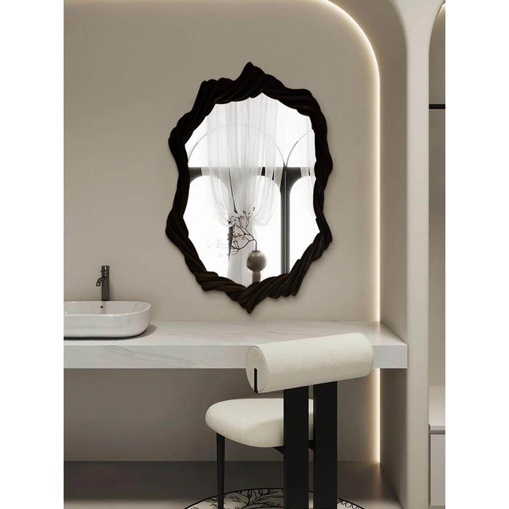 高端玄关艺术造型镜子北欧ins风不规则浴室镜卧室简约异形化妆镜
