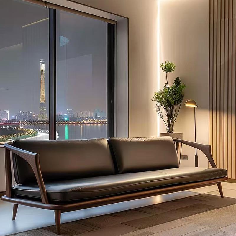 新中式禅意黑胡桃白蜡木沙发高端设计家用客厅酒店民宿办公室家具