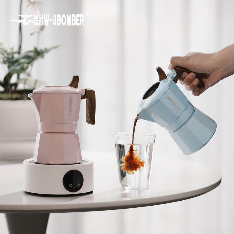 MHW-3BOMBER轰炸机双阀摩卡壶 意式浓缩咖啡壶家用煮咖啡户外器具