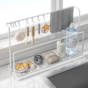 厨房沥水架水槽边抹布收纳层架台面多功能海绵菜板水杯置物架窄边