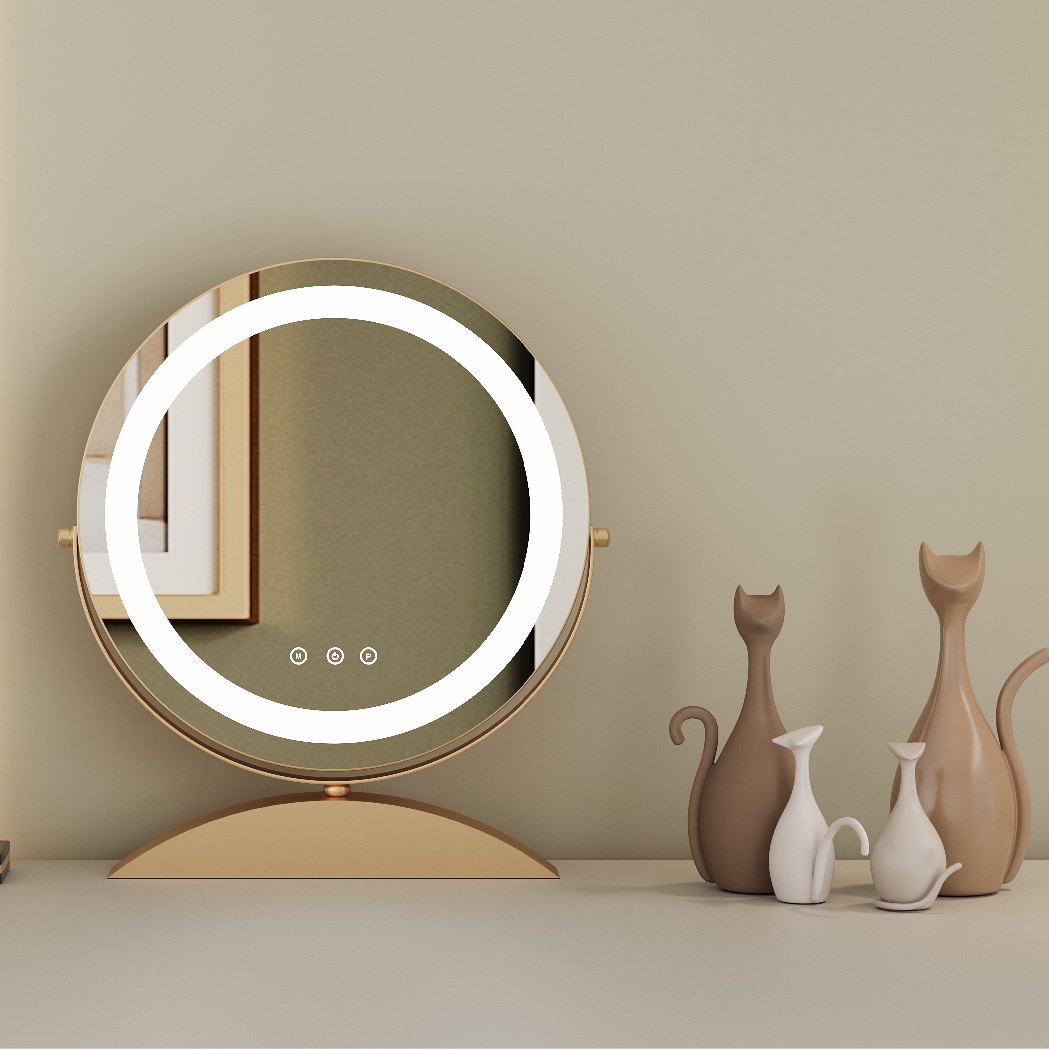 LED化妆镜台式梳妆台三色灯光