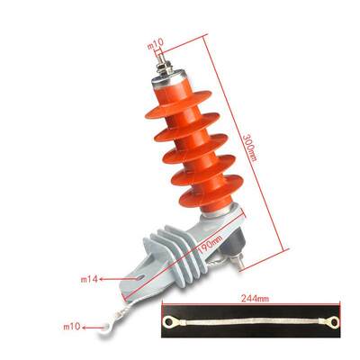 国标HY5WS-17/50L户外高压10-12KV脱离扣支架氧化锌避雷器配电型