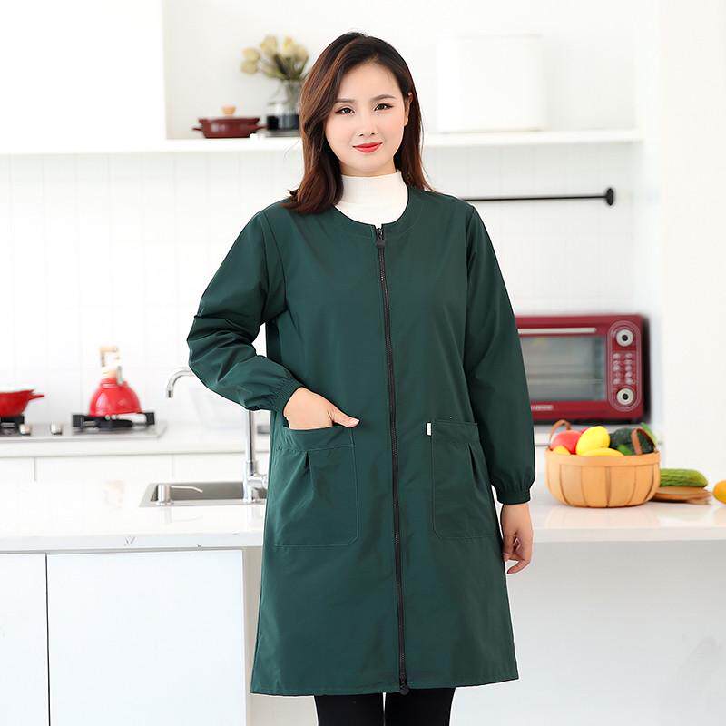 ce2q护衣大人罩衣防水女士新款工作服防尘家用厨房防油薄围裙长袖