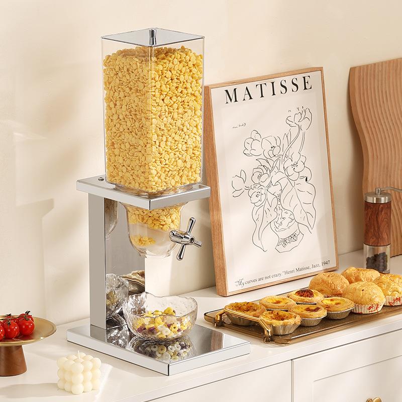 跨境方形分配器杂粮神器商用不锈钢多功能酒店麦片机谷物咖啡豆