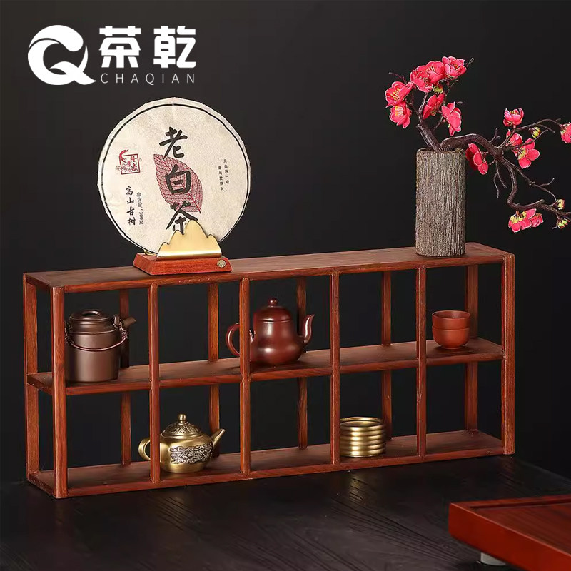 中式实木摆放架紫砂茶壶架茶杯架子桌面博古架收纳架展示架多宝格