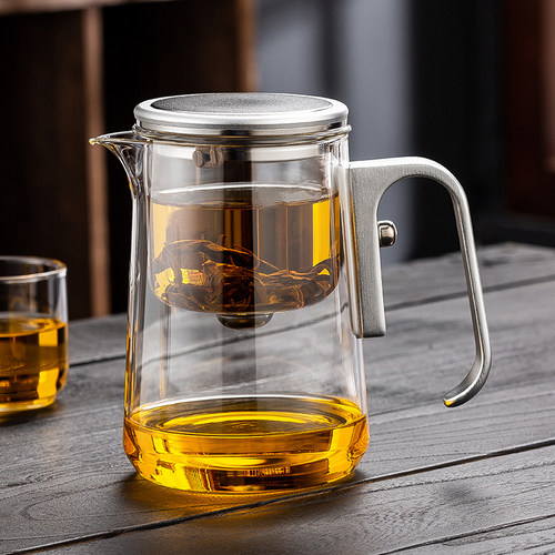 飘逸杯泡茶壶一键茶水分离杯高端按压式磁吸冲茶器过滤家用顶壶