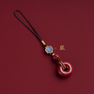 普陀山龙年保真朱砂平安扣生肖本命像手机挂饰绳手机链钥匙扣挂件