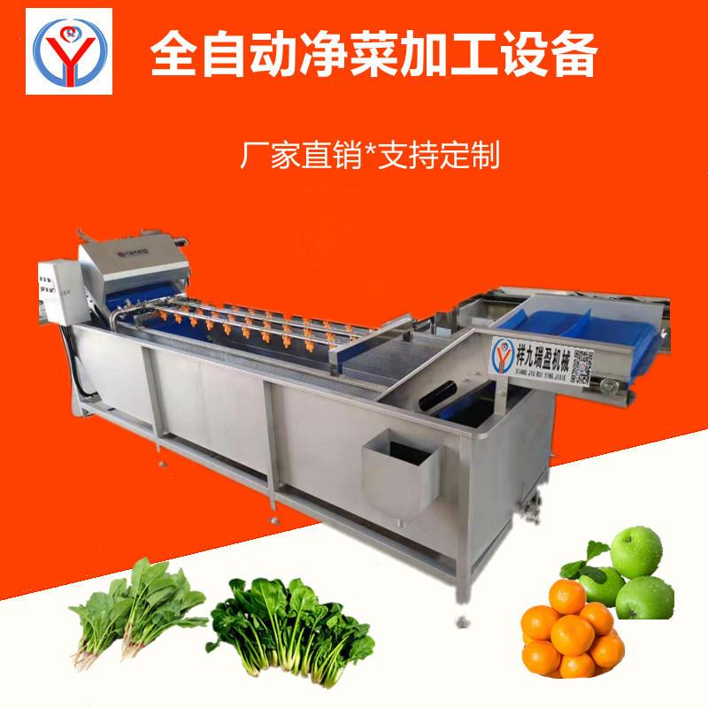 广西厨房净菜洗毛菜大型厨房洗菜设备百香果清洗风干包装超市配送
