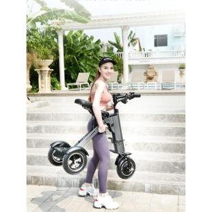 威尔杰迪亲子便携折叠电动车男女小型车超轻锂电池电瓶三轮代步车