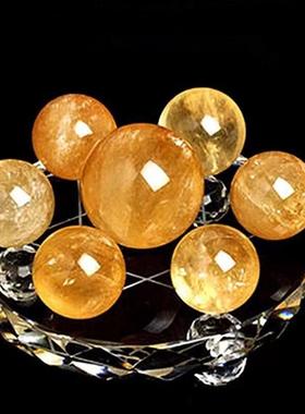 天然风粉红黄水晶球七星阵旺运招财催桃花卧室厨房办公室客厅摆件