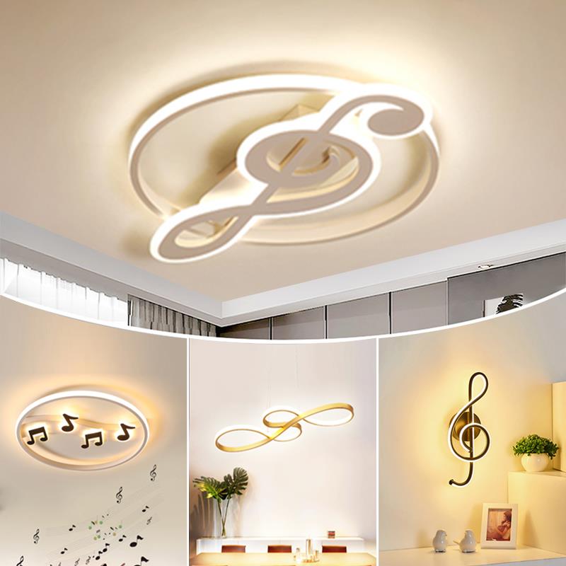 北欧风餐厅吊灯音乐教室音符儿童房卧室琴房展馆艺术培训班吸顶灯