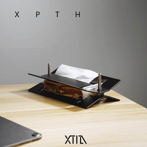 XTIA 铝合金金属创意纸巾架纸巾盒卫生纸盒样板房创意礼品