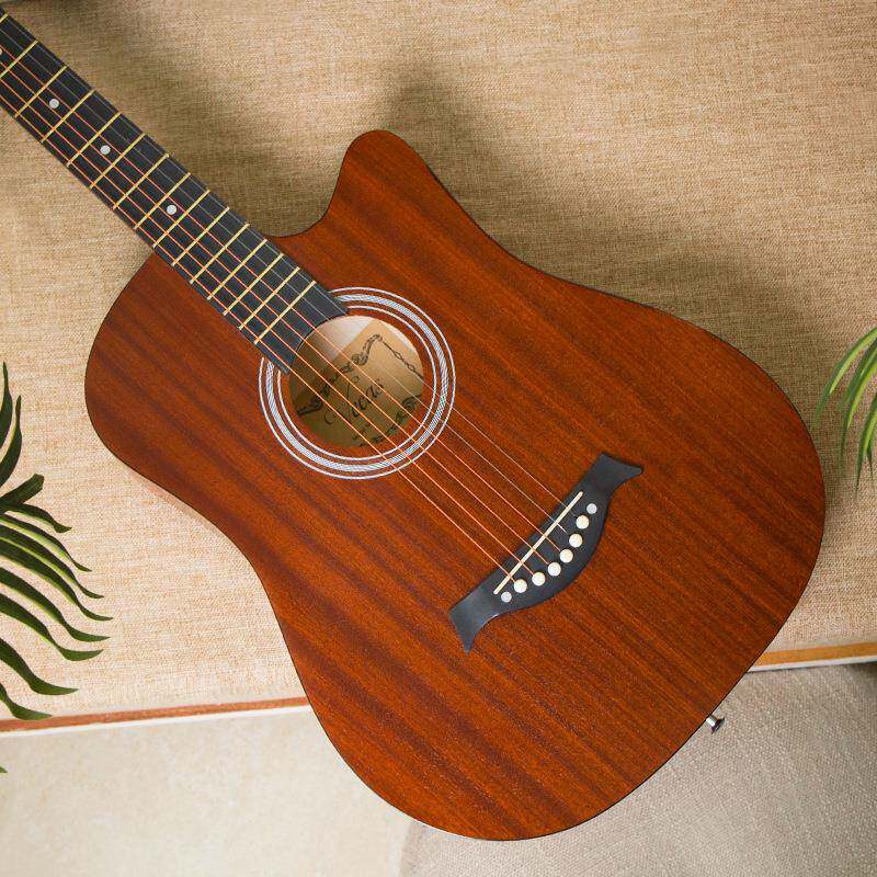 38寸沙比利吉他民谣吉他guitar初学者入门练习琴木吉他椴木琴