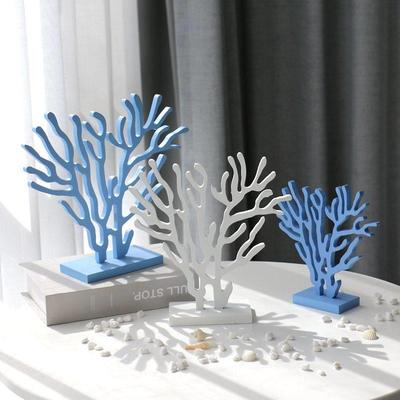 地中海风格家居装饰品 海洋风格木质珊瑚树桌面摆件 装饰新房摆设
