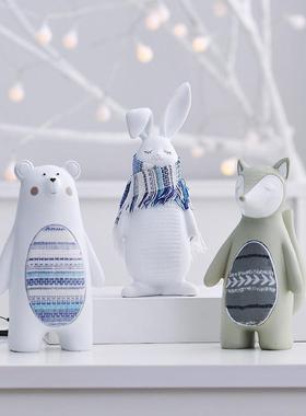 北欧小兔子摆件书柜可爱稳定情绪儿童房装饰女生工艺品高级感小众