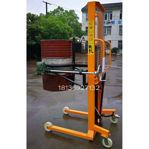 厂家直手动油桶装卸车-可倾式桶倒料供油车-手动翻液压油桶转车