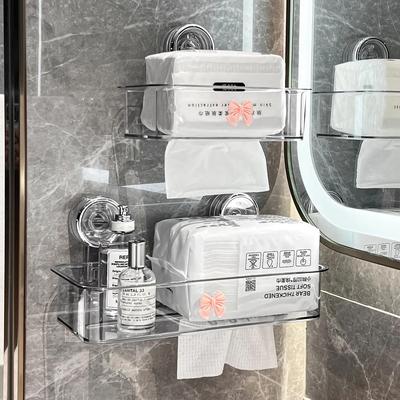 吸盘式卫生间厕所纸巾盒厕纸盒手纸抽纸高级感置物架子放置收纳盒