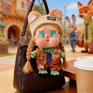 哭娃疯狂动物城限定娃衣crybaby vacation系列搪胶公仔朱迪尼克穿