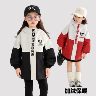 DSN家儿童秋冬拼色撞色加绒加厚冲锋衣连帽外套 160码 冬上新 110