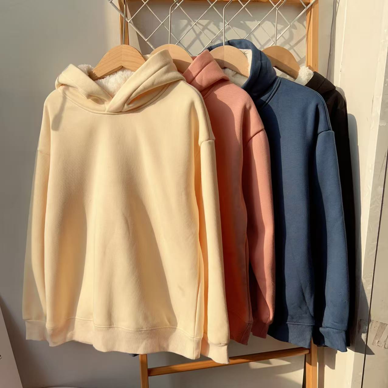 秋冬上新！120-165码儿童卫衣男女童秋冬加绒保暖连帽休闲卫衣